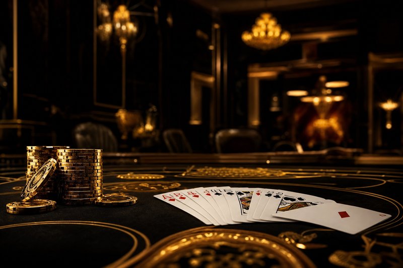 Intérieur d'un casino français avec éclairage dramatique